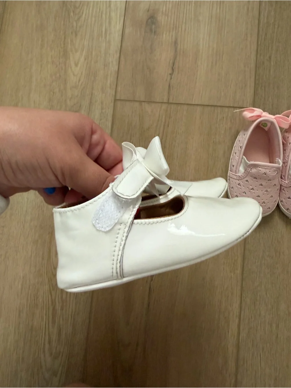 Kids Pink & White Ballet-Style Shoes with Bows